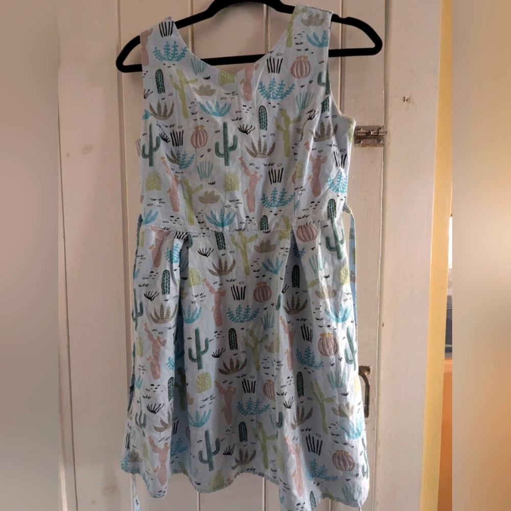 Cactus Print Mini Dress - Multicolor